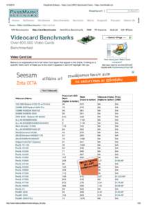PassMark Software - Video Card (GPU) Benchmark Charts - Video Card Model List Shopping cart |  Home
