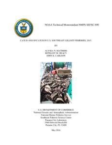 NOAA Technical Memorandum NMFS-SEFSC-690  CATCH AND BYCATCH IN U.S. SOUTHEAST GILLNET FISHERIES, 2015. BY ALYSSA N. MATHERS BETHANY M. DEACY