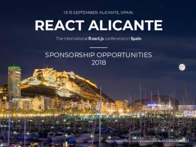 13-15 SEPTEMBER. ALICANTE, SPAIN.  REACT ALICANTE The international React.js conference in Spain  ⸻