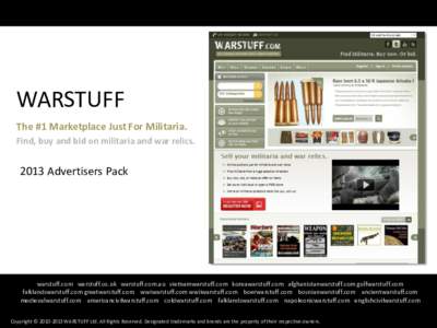 WARSTUFF The #1 Marketplace Just For Militaria. Find, buy and bid on militaria and war relicsAdvertisers Pack