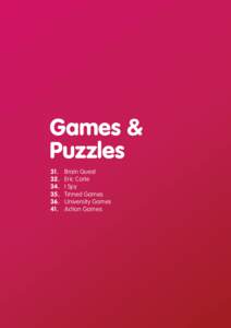 Games & Puzzles.	 34.	 35.