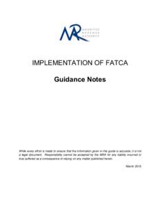 GUIDANCE NOTES    ON THE IMPLEMENTATION OF FATCA                          IN MAURITIUS