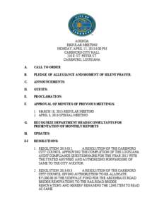 April 15, 2013- reg mtg agenda