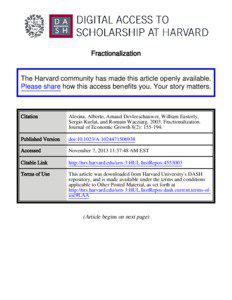Fractionalization  The Harvard community has made this article openly available.