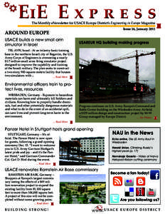 EiE E x p r e s s The Monthly eNewsletter for USACE Europe District’s Engineering in Europe Magazine Issue 16, January[removed]AROUND EUROPE