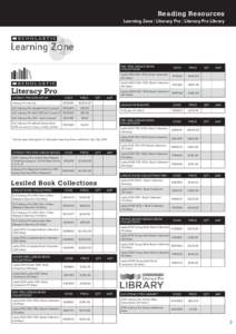 Reading Resources Learning Zone | Literacy Pro | Literacy Pro Library 500–700L LEXILED BOOK COLLECTIONS
