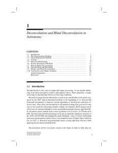1 Deconvolution and Blind Deconvolution in Astronomy CONTENTS 1.1