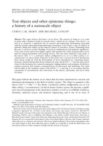 Test objects and other epistemic things: a history of a nanoscale object