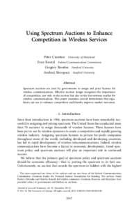 Using Spectrum Auctions to Enhance Competition in Wireless Services
