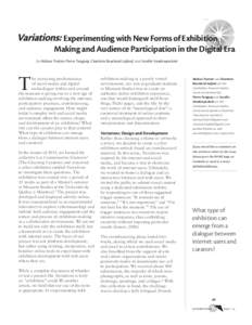 Experimenting with New Forms of Exhibition Making and Audience Participation in the Digital Era by Melissa Trottier, Pierre Tanguay, Charlotte Bouchard-Lafond, and Aurélie Vandewynckele T