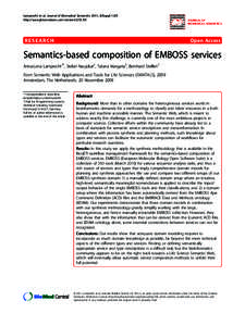 Lamprecht et al. Journal of Biomedical Semantics 2011, 2(Suppl 1):S5 http://www.jbiomedsem.com/content/2/S1/S5 RESEARCH  JOURNAL OF