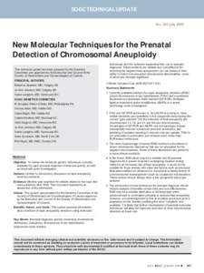 SOGC TECHNICAL UPDATE SOGC TECHNICAL UPDATE No. 210, July[removed]New Molecular Techniques for the Prenatal