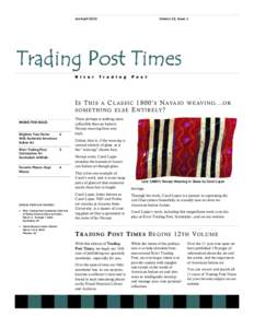 Jan:April[removed]Volume 12, Issue 1 Trading Post Times R i v e r