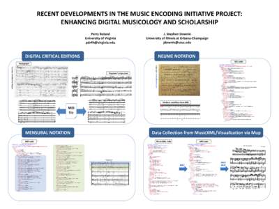 RECENT DEVELOPMENTS IN THE MUSIC ENCODING INITIATIVE PROJECT: ENHANCING DIGITAL MUSICOLOGY AND SCHOLARSHIP Perry Roland University of Virginia 