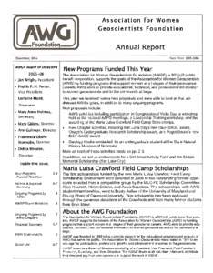 Association for Women Geoscientists Foundation Annual Report December,