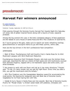 Harvest Fair winners announced | PressDemocrat.com | The Press Democrat | Santa Rosa, CA