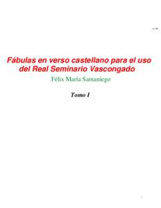 Fábulas en verso castellano para uso del Real Seminario Vascongado - Biblioteca Virtual Miguel de Cervantes