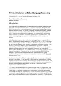 Linguistics / Computational linguistics / Language / Knowledge representation / Natural language processing / Semantics / Corpora / FrameNet / WordNet / Valency / PropBank / Hyponymy and hypernymy