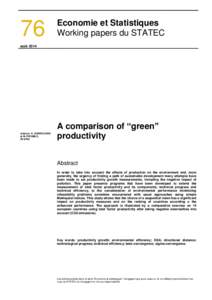 A comparison of green productivity