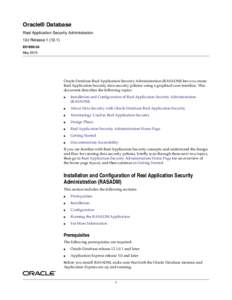 Oracle Database Real Appplication Security Administration