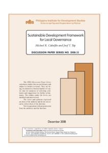 Microsoft Word - Sustainable Development Framework for Local Governance FINAL w Abstract ExecSum
