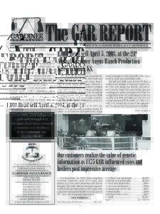 WinterPROUD TO BE A FOUNDING MEMBER OF U.S. PREMIUM BEEF. Editor’s note: This issue of the GAR Report features