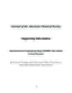 Journal of the American Chemical Society  Supporting Information Experimental and Computational Study of BODIPY Dye-Labeled Cavitand Dynamics