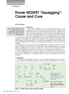 High Frequency Design  Squegging Power MOSFET “Squegging”: Cause and Cure