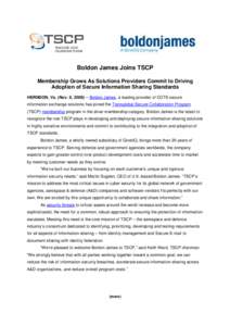 TSCP Boldon James membership announcement FINAL