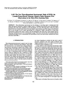 Publications of the Astronomical Society of the Pacific, 114:563–576, 2002 May [removed]The Astronomical Society of the Pacific. All rights reserved. Printed in U.S.A. GriF: The New Three-dimensional Spectroscopic Mode 