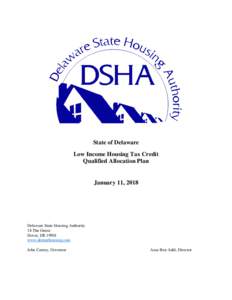 State of Delaware Low Income Housing Tax Credit Qualified Allocation Plan January 11, 2018