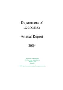Department of Economics Annual Report[removed]Department of Economics