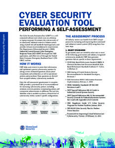 Cyber Security Evaluation Tool: Performing a Self Assessment