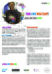 age groupyour own whatsapp! Africa code week course  target audience