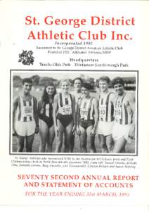 St. George District Athletic club Inc. Incorp ar ated 1-992