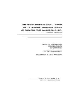 THE PRIDE CENTER AT EQUALITY PARK GAY & LESBIAN COMMUNITY CENTER OF GREATER FORT LAUDERDALE, INC. NONPROFIT  ORGANIZATION