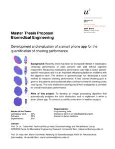 Master Thesis Proposal Biomedical Engineering Development and evaluation of a smart phone app for the quantification of chewing performance  5