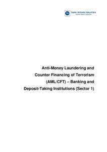 Anti-Money Laundering and Counter Financing of Terrorism (AML/CFT) – Banking and Deposit-Taking Institutions (Sector 1)  Table of Contents