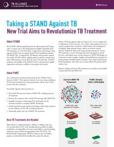  tballiance  Taking a STAND Against TB New Trial Aims to Revolutionize TB Treatment
