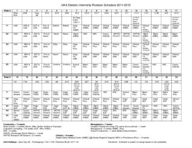 UAA Dietetic Internship Schedule[removed]