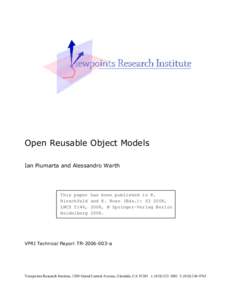 Open Reusable Object Models Ian Piumarta and Alessandro Warth This paper Hirschfeld LNCS 5146,