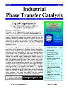 Issue 16  page 1 Industrial Phase Transfer Catalysis