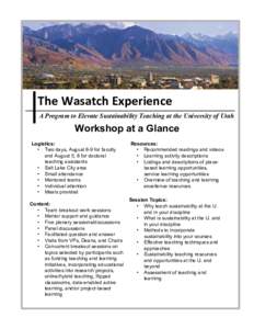 Microsoft Word - WasatchExperience-At-a-Glance-2016.docx