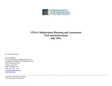 _________________________________ Collaborator/Collaboration Name  CFSA Collaboration Planning and Assessment Tool and Instructions July 2011