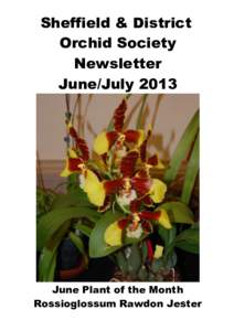 Sheffield & District Orchid Society Newsletter June/JulyJune Plant of the Month