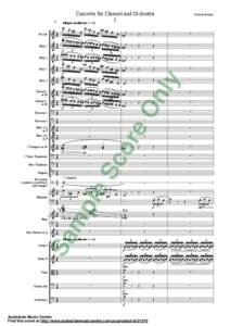 Concerto for Clarinet and Orchestra I Allegro moderato q = 104     