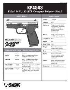 PDFSS-KP4543KP4543 Kahr ® P45 ® , .45 ACP Compact Polymer Pistol Model: KP4543
