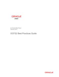 OCFS2 Best Practices Guide