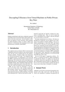 Decoupling E-Business from Virtual Machines in Public-Private Key Pairs Ike Antkare International Institute of Technology United Slates of Earth 