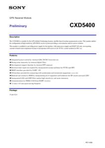 GPS Receiver Module  Preliminary CXD5400